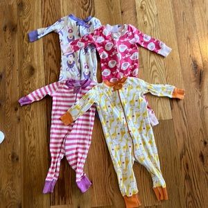 4 Hanna Andersson pajamas, good condition, 6-9 months
